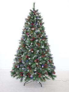 <span class=keywords><strong>Sapin</strong></span> de Noël artificiel Longstar pré-éclairé en PE/PVC, vert/rose floqué, avec lumières, pin/<span class=keywords><strong>sapin</strong></span>, décoration de Noël - Product Image 4