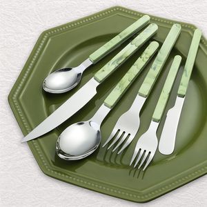 Simple Chinese Trend Western-Style Tableware Set 430 Stainless Steel Handle Knife Fork Spoon Flatware Sets