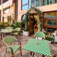 Chaise de bistrot empilable d'extérieur, imperméable, en alliage d'aluminium français, pour jardin, terrasse, restaurant, mobilier de salle à manger pour balcon, cour