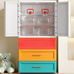 定制现代儿童衣柜，带服装杆<span class=keywords><strong>3</strong></span>抽屉儿童木门，用于家庭家具卧室 - Product Image 3