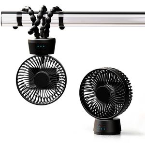Ventilateur de table rechargeable 10000mAh, ventilateur portable USB rotatif à clipser avec lumière LED, ventilateur <span class=keywords><strong>pour</strong></span> poussette, vélo, <span class=keywords><strong>camping</strong></span> - Product Image 1