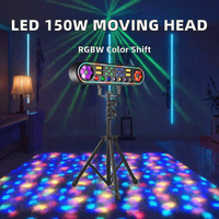 Lampu Panggung LED Moving Head RGBW 150W 5-in-1 Wash Beam Strobe DMX512 Art-Net Pengubah Warna untuk Pesta DJ Disko