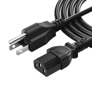 3- Wire Electrical Supplies Nema 5-15p To Iec C13 AC Power Cords Extension Cords Power Cable Laptop Power Supply Cord