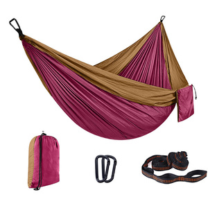 Haute qualité <span class=keywords><strong>pas</strong></span> <span class=keywords><strong>cher</strong></span> personnalisé 100% Nylon Parachute tissu simple et Double arbre suspendu hamac pour la randonnée Camping aventure - Product Image 6