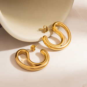 <span class=keywords><strong>Orecchini</strong></span> a Goccia Minimalisti Placcati in Oro 18K, Gioielli in Acciaio Inossidabile per Donne - Product Image 3