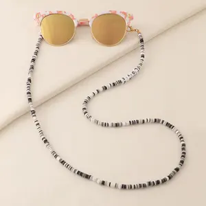 اليدوية ملون لينة الفخار نظارات الموضة سلسلة الحبل الملحقات لطيف واضح رسائل حب قلادة للنساء