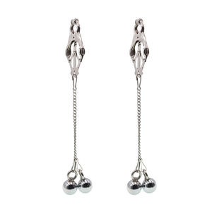 Morsetti per capezzoli BDSM con sfere pesanti e catena - Product Image 5