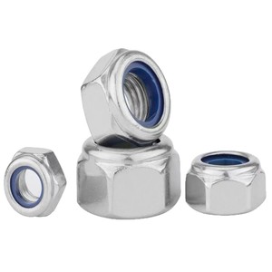 Écrous de blocage hexagonaux en acier inoxydable DIN985 avec insert en nylon, écrous Nylock métriques, attaches autobloquantes pour la construction - Product Image 1