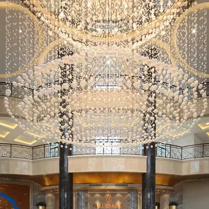 Luxus große Decken leuchte Kronleuchter Kristall Pendel leuchte Kette Kronleuchter für Hotel