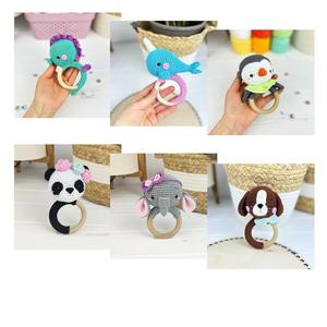 Sécurité naturelle coton non toxique fait à la main bébé <span class=keywords><strong>dentition</strong></span> en bois Crochet Anamil <span class=keywords><strong>anneau</strong></span> <span class=keywords><strong>de</strong></span> <span class=keywords><strong>dentition</strong></span> pour bébé enfants jouets sensoriels pour bébés - Product Image 2