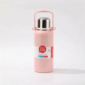 Tazas Termo de Acero Inoxidable 316 con Tapa y Asa, Ecológicas, con Pajita Abatible, Ideales para Viajes al Aire Libre, Venta Caliente - Product Image 3