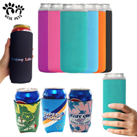Articles de fête promotionnels Tube en néoprène Bière Boisson Stubby Titulaire Sublimation Imprimé Mince Bouteille Manchon Peut Refroidisseur Avec Logo