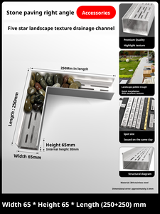 Accesorios de drenaje en forma de U de acero inoxidable 304 de alta calidad para pavimentación de adoquines, disponibles en una variedad de tamaños personalizables. - Product Image 2