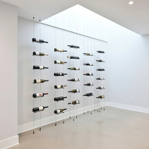 Porte-bouteilles mural réglable avec étagère flottante en <span class=keywords><strong>verre</strong></span>, système de rangement <span class=keywords><strong>suspendu</strong></span> pour la décoration de la maison et des restaurants - Product Image 1