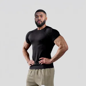 Custom Gym Training Sportswear High End Outdoor Eco Friendly Polyester Spandex Short Sleeve Activewear Sports T-Shirt For Men