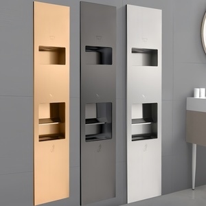 Diseño moderno de acero inoxidable tres en uno montado en la pared y cubo de basura secador de manos cuadrado para baño Hotel USO COMERCIAL - Product Image 1