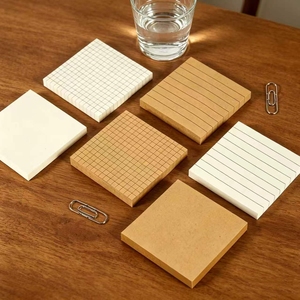 Ruled and Squared Kraft Paper Sticky Notes Checklist Pattern Brown Memo <strong>Pad</strong> 80gsm Recycled Paper Scratch <strong>Pad</strong> for <strong>Study</strong> Notes - Product Image 2