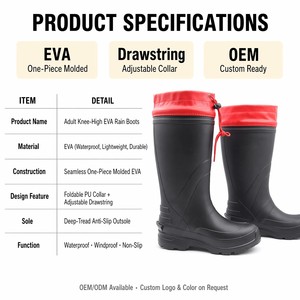 Bottes <span class=keywords><strong>de</strong></span> pluie en EVA avec col à cordon réglable, antidérapantes, imperméables, légères, pour l'agriculture, la <span class=keywords><strong>chasse</strong></span>, les activités <span class=keywords><strong>de</strong></span> plein air - Product Image 6