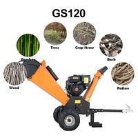 Broyeur de bois à essence NEXAGROT 15HP GS120, capacité 120mm, déchiqueteur de biomasse, broyeur d'arbres avec démarrage à clé pour l'entretien forestier