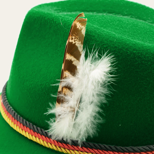 Chapeau Fedora Trilby en feutre gris personnalisé pour l'Oktoberfest allemand, idéal pour <span class=keywords><strong>les</strong></span> fêtes de carnaval et <span class=keywords><strong>les</strong></span> spectacles, avec plume, pour adulte - Product Image 4