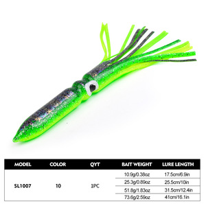 Esca Artificiale Morbida <span class=keywords><strong>in</strong></span> <span class=keywords><strong>Silicone</strong></span> Gel Luminescente a Forma di Calamaro, Grande, Cava, Realistica, per Pesca <span class=keywords><strong>in</strong></span> <span class=keywords><strong>Mare</strong></span>, con Punta Barbigliata per Traina - Product Image 3