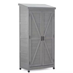 <span class=keywords><strong>Armoire</strong></span> de rangement extérieure DISHI avec dessus en métal, abri de <span class=keywords><strong>jardin</strong></span> écologique pour cour et patio, cadre en bois - Product Image 2