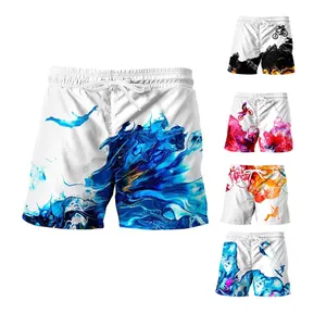 À la mode imprimé nouvelle mode imprimé hommes coton shorts hommes décontracté cordon taille shorts