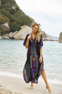 ชุดเดรสชายหาดสไตล์โบฮีเมียนลายบาติกใหม่ ลายทาง ลายตาราง ลายเสือดาว ผ้าฝ้าย 1 ชิ้น - Product Image 4