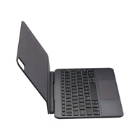 Casing Keyboard Ajaib Bilingual Arab-Inggris dengan Trackpad Multi-Touch untuk iPad 10.2, Cover Magnetik BT dengan Lampu Latar 7 Warna