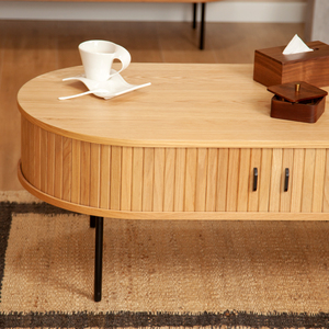 Bàn trà gỗ hiện đại trang trí nhà cửa, bàn cạnh tròn bằng gỗ, bàn trung tâm cho phòng khách, khách sạn, biệt thự, căn hộ - Product Image 5