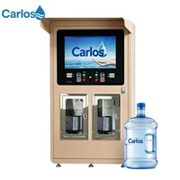 Distributeur d'eau purifiée par osmose inverse à double sortie, équipement d'alimentation en eau pour village avec réservoir en acier inoxydable 304