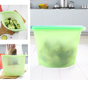 Saco de Armazenamento Minimalista de Silicone Macio Reutilizável de Grau Alimentício, Quadrado, <span class=keywords><strong>500ml</strong></span>, Ecológico, para Cozinha, Geladeira e <span class=keywords><strong>Freezer</strong></span>, com Fecho Hermético e Compressão - Product Image 3