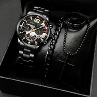 Montre Homme à Quartz Très Vendue avec Charme Sportif Lumineux, Bracelet en Acier 22 mm, Affichage du Calendrier, Cadran 37 mm, Boîtier en Alliage