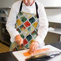 Paisley médaillon Floral ethnique Mandala ornement henné Style bavoir tablier avec cou réglable adapté cuisine serveuse Chef Grill
