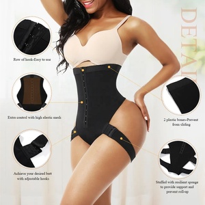 Black High-Waist Waist-<strong>Trainer</strong> Tummy-Control Shapewear Bodysuit for Postpartum Recovery Belly Compression Butt-Lift - Product Image 2