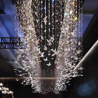 Lustre en cristal VEKO, luminaires modernes de luxe, lustre en cristal papillon pour plafond haut