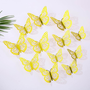 Commercio all'ingrosso della fabbrica bouquet accessori farfalla vuota adesivo da parete 3D in metallo casa da salotto bambola - Product Image 6