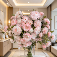 Bunga Daisy Krisan Kering Putih Pink Buatan Tangan, Rangkaian Bunga Abadi untuk Pernikahan Hari Valentine