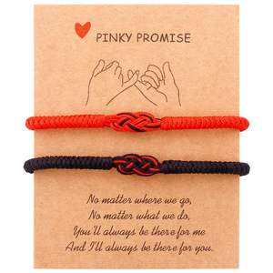 Bracelet en fil rouge tissé à la main tibétain porte-bonheur <span class=keywords><strong>pour</strong></span> la protection, l'amitié, la famille, le <span class=keywords><strong>couple</strong></span>, la Saint-Valentin, idée <span class=keywords><strong>cadeau</strong></span> de Noël - Product Image 1
