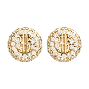 Pendientes para hombre Hip Hop CZ Mossanite Jewelry Round Dollar Iced Out 925 Sterling Silver 14K 18K Gold Plated Men Stud Pendientes - Product Image 4