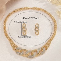 Parures de bijoux fantaisie, bijoux hip-hop exagérés, collier géométrique rétro court incrusté de diamants CCB