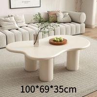 Table basse en bois multifonctionnelle Clouds Nordic Modern pour petit appartement, salon, couleur crème, design luxueux léger
