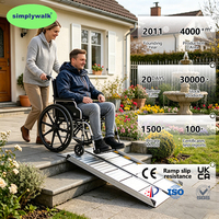 Rampe pliante Simplywalk en aluminium anodisé 300 kg 120 cm, portable, pour chargement de camionnettes, idéale pour seniors, antidérapante, testée, en gros
