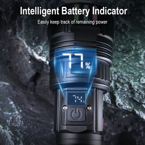 Siêu sáng 1000lm trắng Laser đèn pin chiến thuật A08 <span class=keywords><strong>Zoomable</strong></span>, hiển thị kỹ thuật số & đầu ra USB - Product Image 2