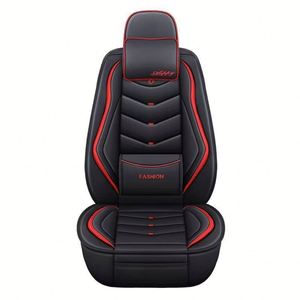 Coussin de siège de voiture en cuir PU imperméable, respirant, durable, universel, toutes saisons, avec soutien lombaire, pour la décoration intérieure de voiture - Product Image 1