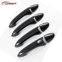 Coque de protection décorative extérieure pour poignée de porte de voiture ABS noir brillant et aspect fibre de carbone pour Jaecoo J5 EV RHD 2025