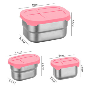 304 Edelstahl Kinder-Snackbehälter, 50-230ml Bento-Soßenbecher mit Dichtungs-Silikonverschluss für Salat, Süßigkeiten, Butter, Obst - Product Image 5