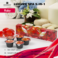 Kit de pédicure de luxe Ruby Spa pour salon de manucure, kit de pédicure naturel ultime en boîte, kit de soin des pieds 5 en 1