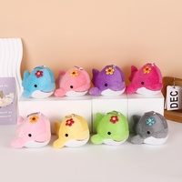 Porte-clés en peluche petit dauphin mignon, pendentif animal marin de dessin animé, breloque pour sac à dos ou voiture, rembourré en coton PP, pour les 5-7 ans, polyester, 9 cm
