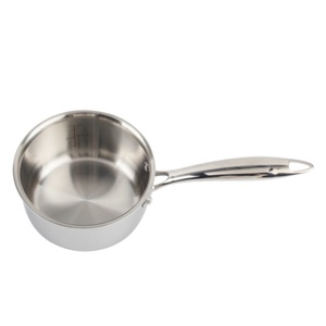 Casserole à sauce triple plis avec couvercle en verre, casserole en acier inoxydable avec poignée Stay-Cool - Product Image 5